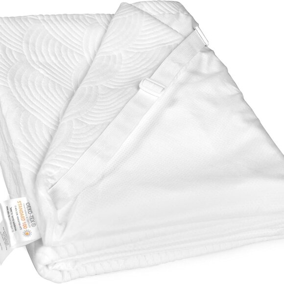 Zenzy 3" Twin XL Bamboo Mattress Topper Cover, Oeko-TEX Certified - Picture 3 of 7